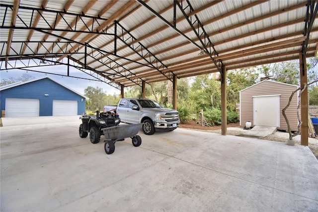 garage featuring a carport