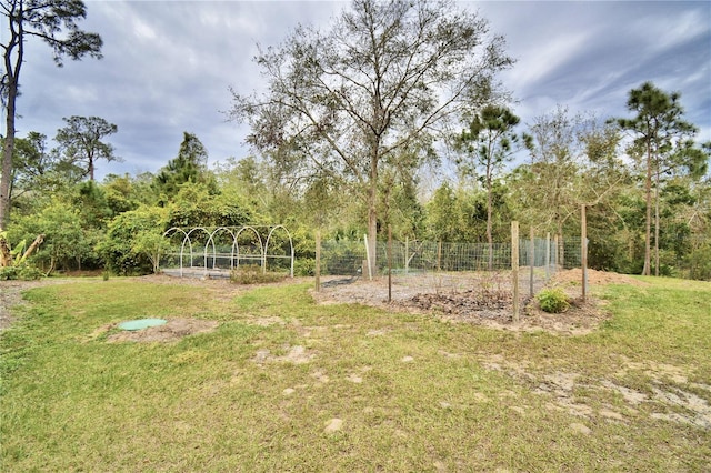 view of yard with fence