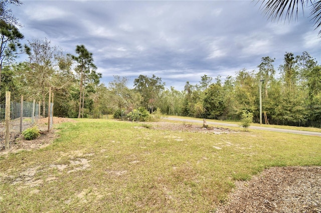 view of yard featuring fence