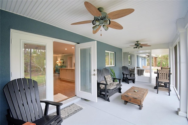 view of sunroom