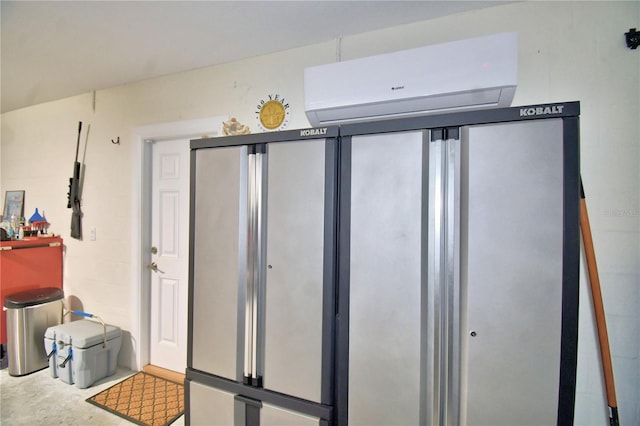 interior space featuring a wall mounted air conditioner