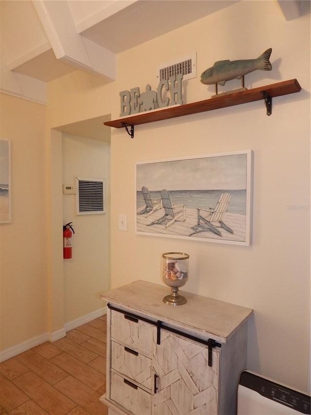 hallway featuring light wood-type flooring