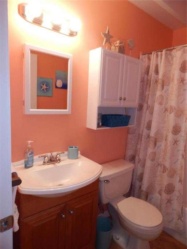 bathroom featuring vanity and toilet