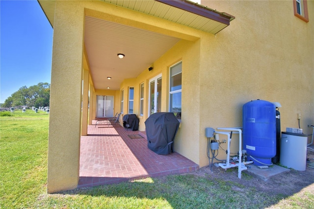 view of patio / terrace featuring a grill