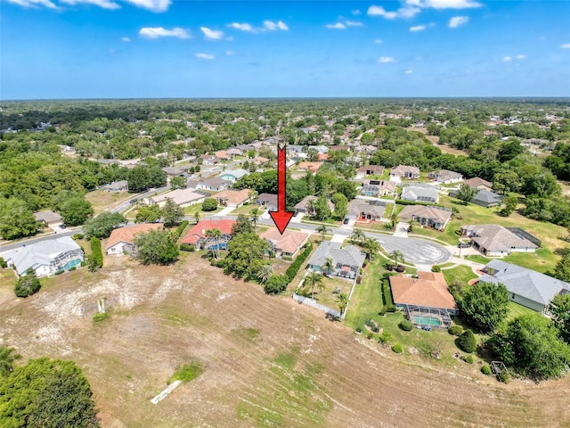 bird's eye view with a residential view