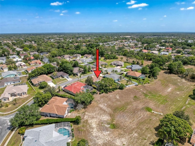 bird's eye view with a residential view