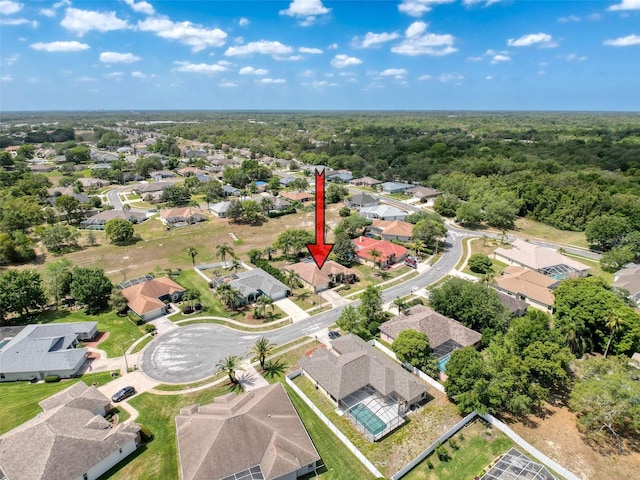 bird's eye view with a residential view