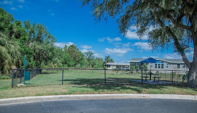 view of yard with fence