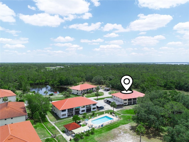 2809 Granada Ct Unit 5, Lake Wales, FL 33898 - bird's eye view with a view of trees and a water view