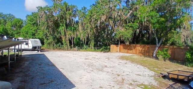 view of yard with fence