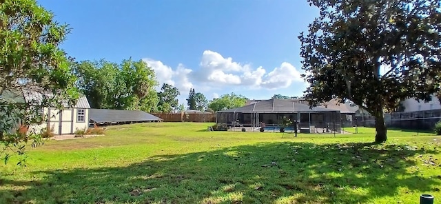 view of yard with fence