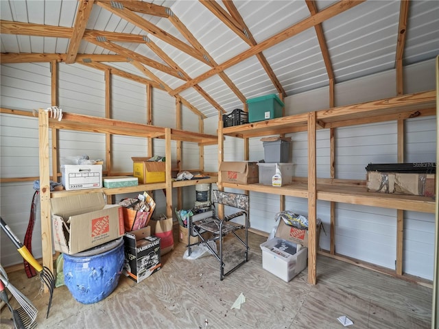 view of storage area