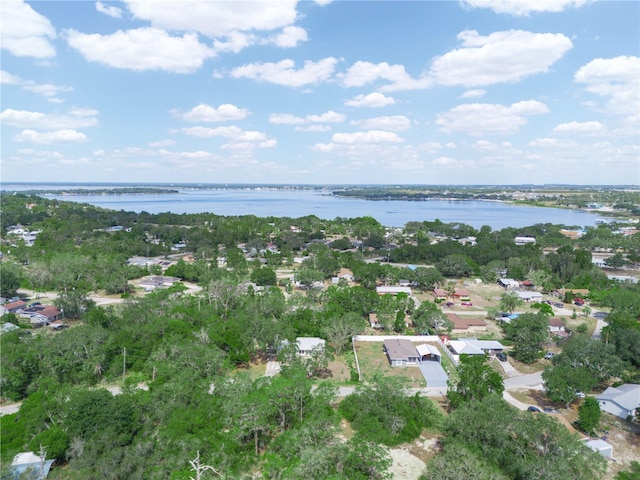 bird's eye view with a water view and a residential view