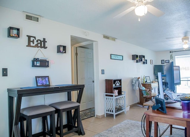 3041 Club Cir, Lake Wales, FL 33898 - office space with light tile patterned floors, a ceiling fan, and a textured ceiling