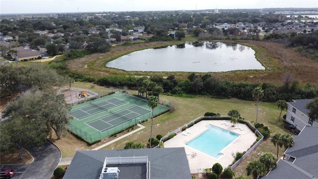 2200 Mallory Cir, Haines City, FL 33844 - drone / aerial view of a large body of water and a pool area