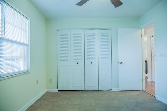 4725 Kayworth Rd, Lake Wales, FL 33898 - unfurnished bedroom featuring baseboards, a closet, and ceiling fan