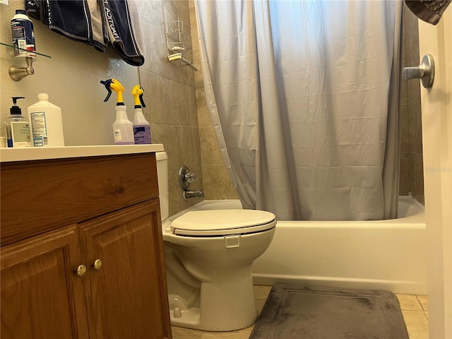 1422 Ave H SW, Winter Haven, FL 33880 - full bathroom featuring tile patterned flooring, shower / bath combination with curtain, vanity, and toilet