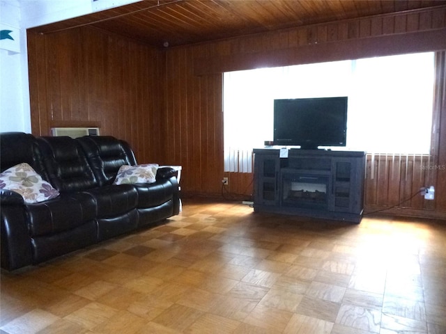 302 S Palm Ave, Frostproof, FL 33843 - living area featuring wood walls, wood ceiling, and light floors