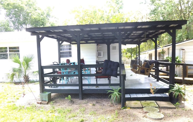 302 S Palm Ave, Frostproof, FL 33843 - back of house featuring a wooden deck and cooling unit