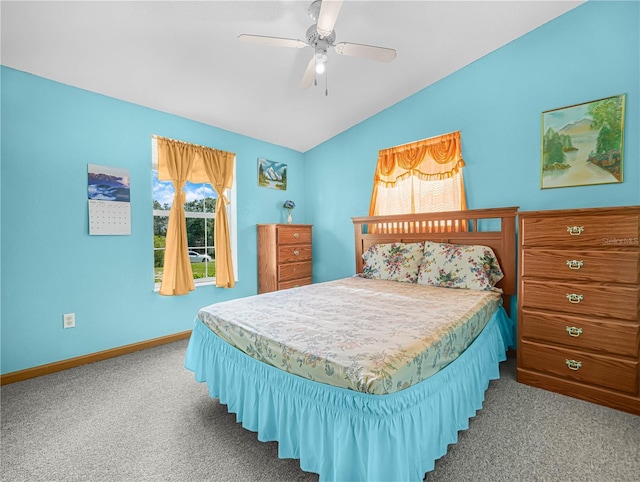 2568 Tall Palm Ave, Lake Wales, FL 33898 - carpeted bedroom with vaulted ceiling and a ceiling fan