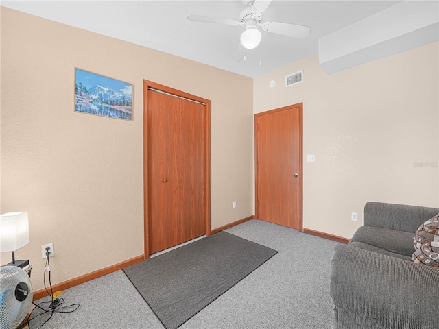 2568 Tall Palm Ave, Lake Wales, FL 33898 - sitting room featuring carpet and a ceiling fan