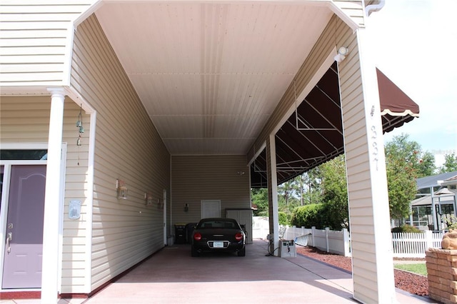 view of car parking with a carport