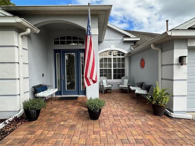 view of exterior entry with french doors