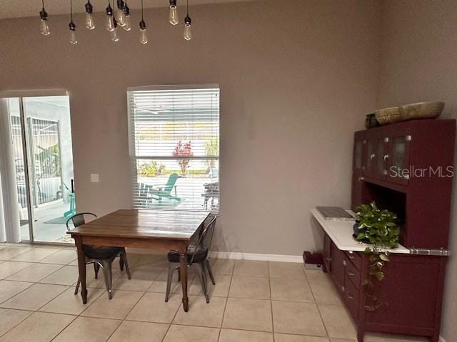 view of tiled dining area