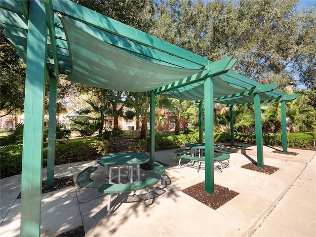 view of patio / terrace featuring a pergola