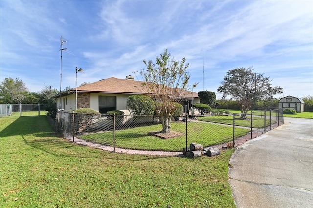 view of side of home featuring a yard