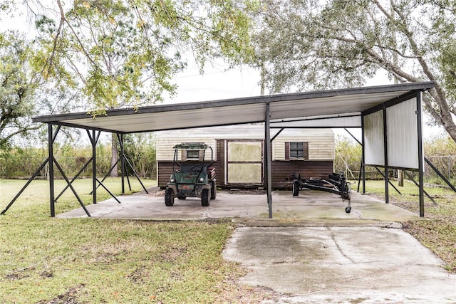 view of patio / terrace featuring a carport