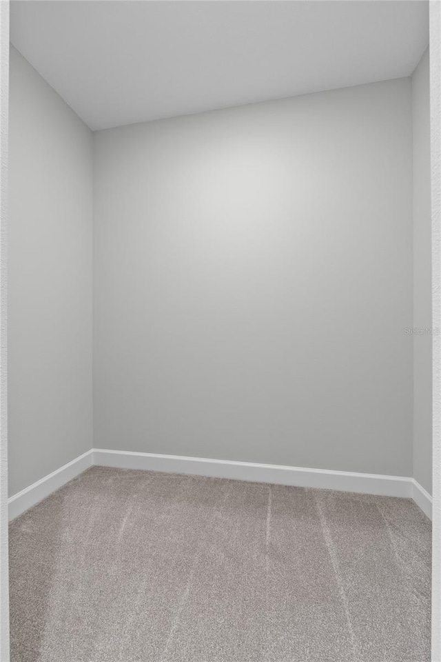 spare room featuring baseboards and carpet floors