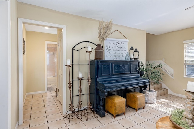 miscellaneous room featuring light tile patterned floors