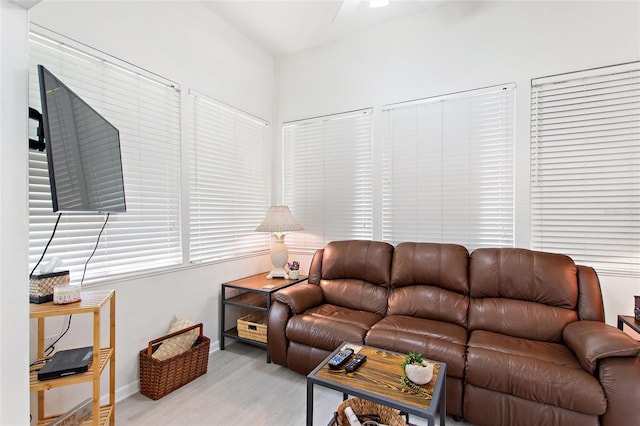 living room featuring light hardwood / wood-style flooring