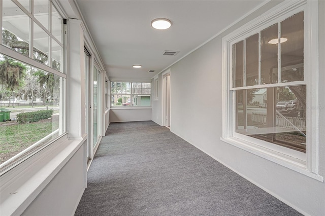 view of unfurnished sunroom