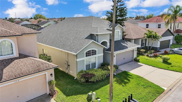 view of property featuring a front yard