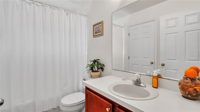 bathroom with toilet and vanity