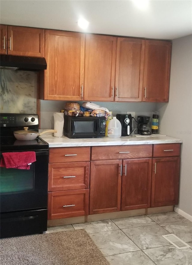 kitchen featuring black appliances