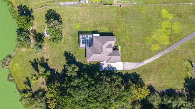 aerial view with a rural view