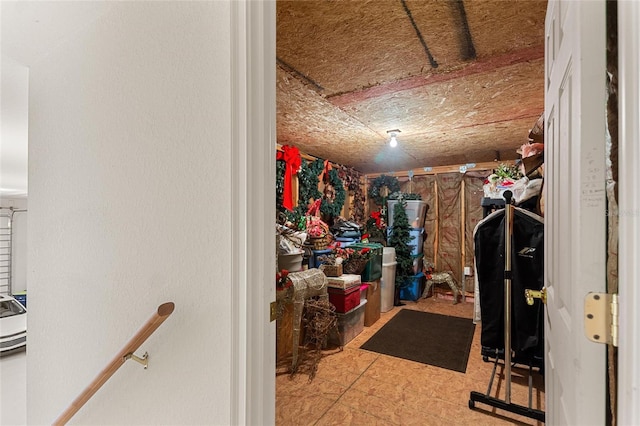 spacious closet with tile flooring