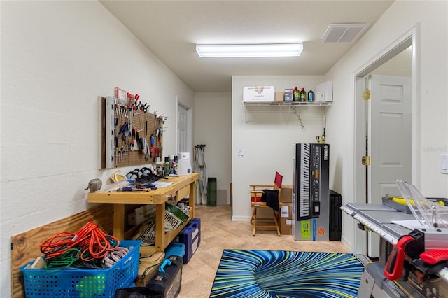 interior space featuring tile floors