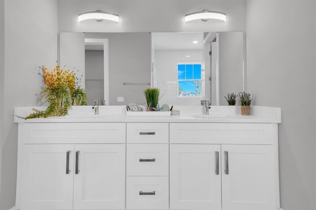 bathroom with double vanity