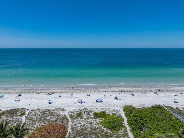 water view featuring a beach view