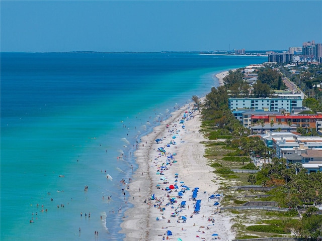 property view of water with a view of the beach