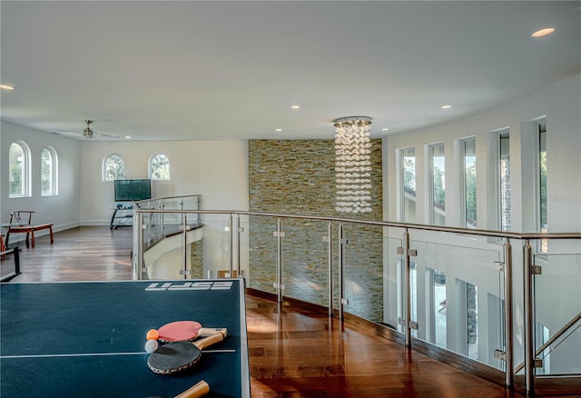 interior space with hardwood / wood-style floors