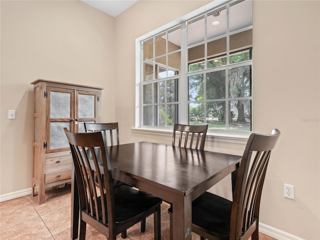 view of tiled dining space