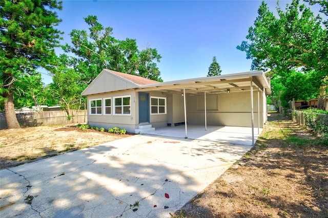 view of front of home with a patio