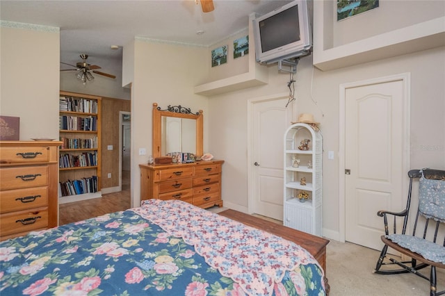 bedroom with light hardwood / wood-style flooring