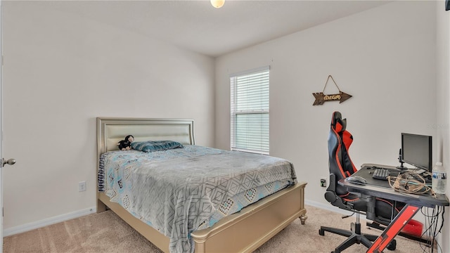 bedroom featuring carpet