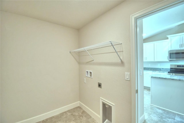 laundry area featuring washer hookup and electric dryer hookup